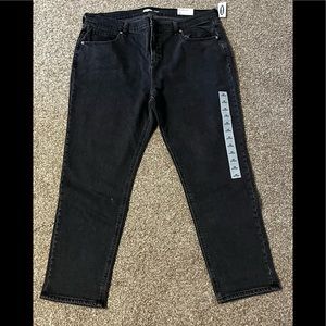 NWT Old Navy Black Boyfriend Mid-rise Jeans